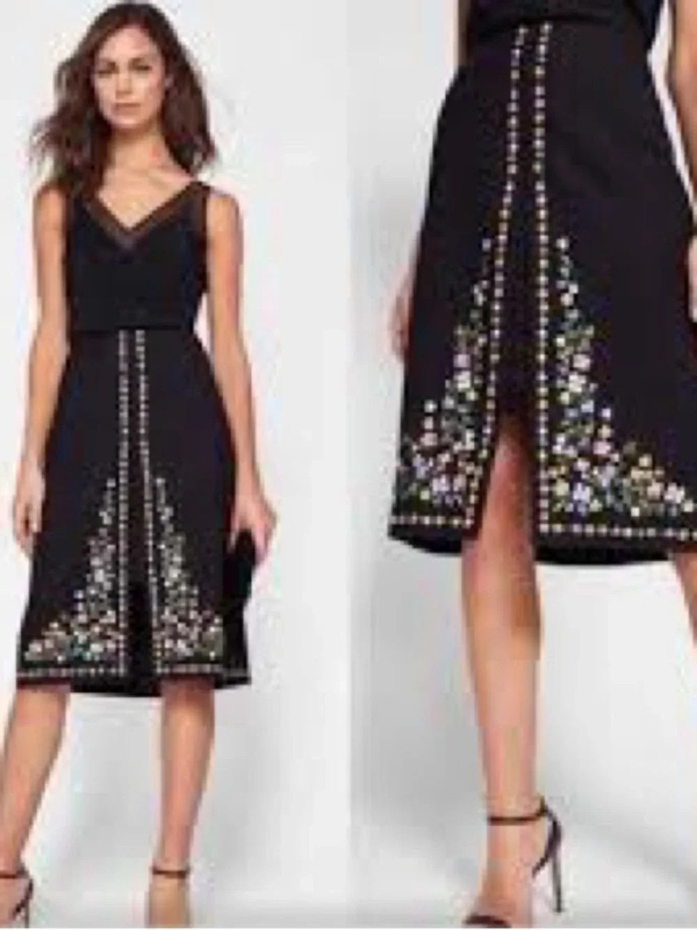 Ted Baker Vicks Floral Embroidered Midi Skirt | Size 2 (US)